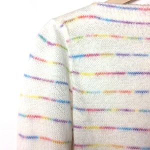Y2K Vintage sweater rainbow striped pullover blouse long sleeve crew neck small
